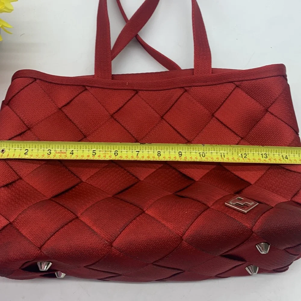 Maggie Bags Dark Red Seatbelt Tote Bag. MCB2611B - Picture 10 of 11